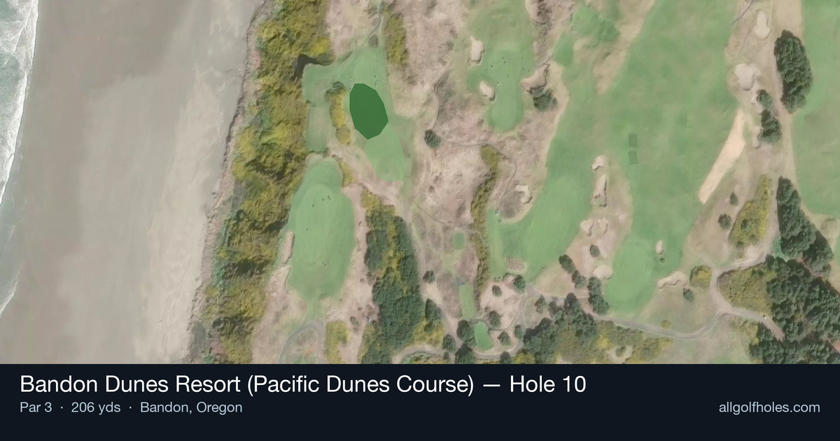 Hole 10 aerial at Bandon Dunes Resort (Pacific Dunes Course)