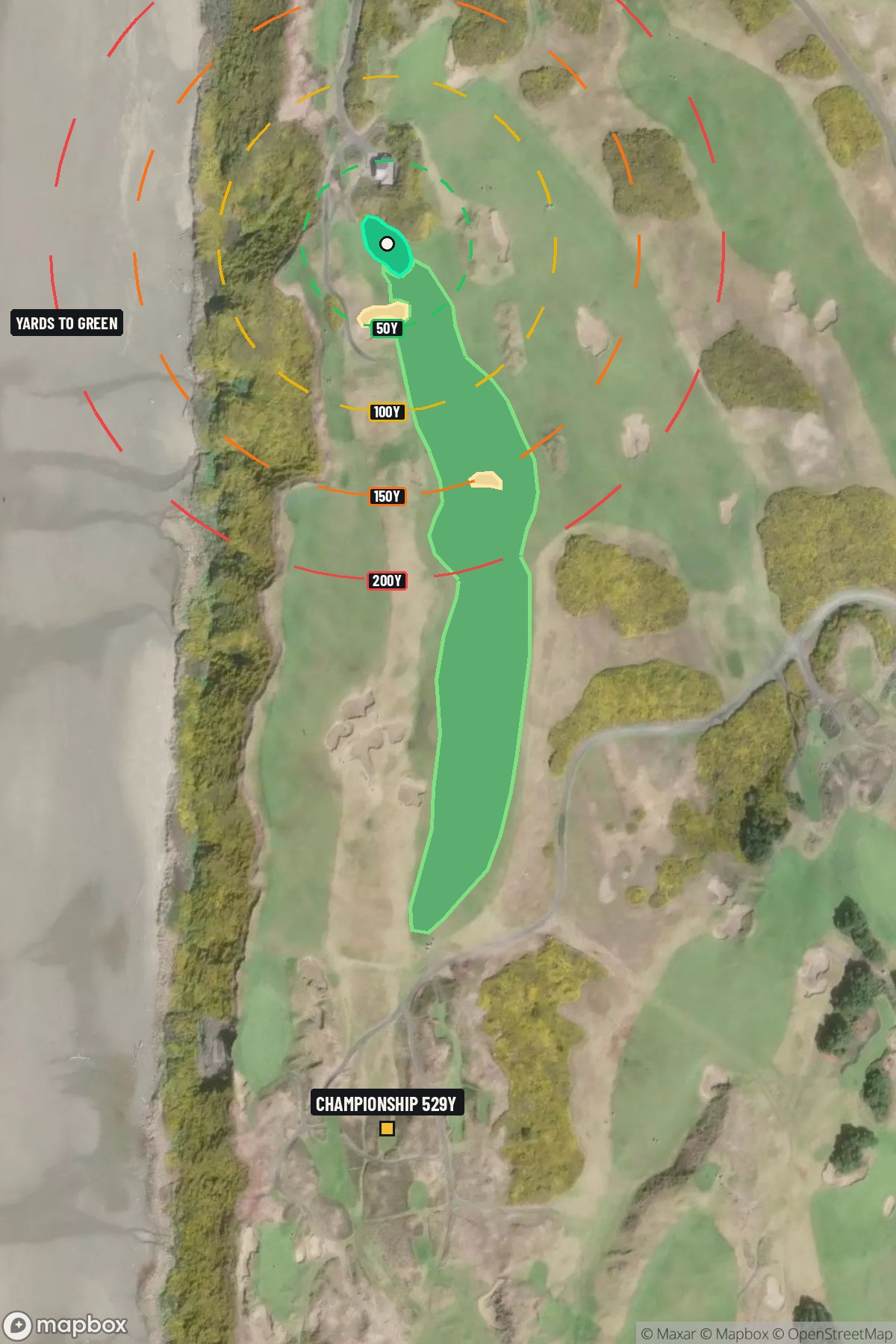 Hole 12 aerial at Bandon Dunes Resort (Pacific Dunes Course)