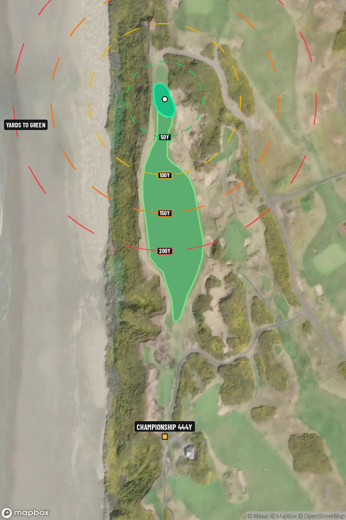 Hole 13 aerial at Bandon Dunes Resort (Pacific Dunes Course)