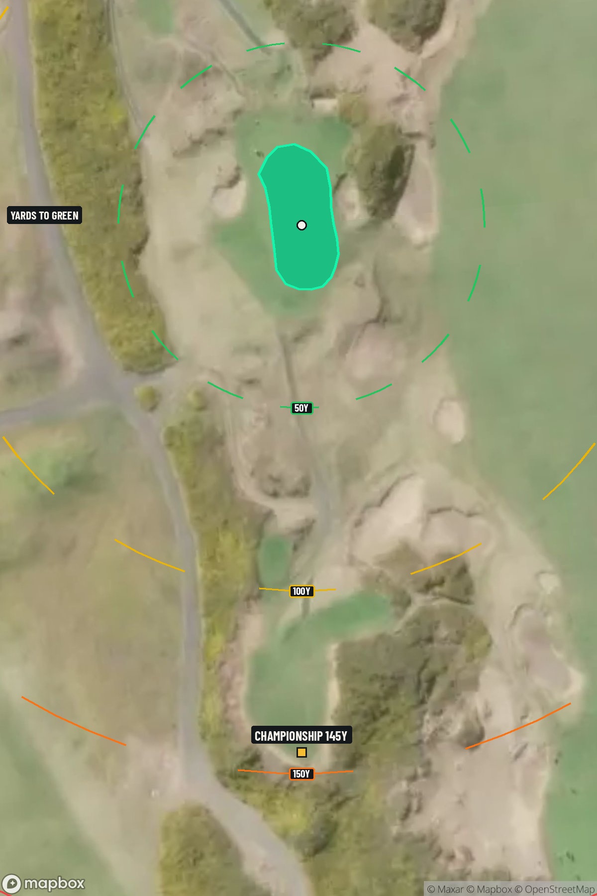 Hole 14 aerial at Bandon Dunes Resort (Pacific Dunes Course)