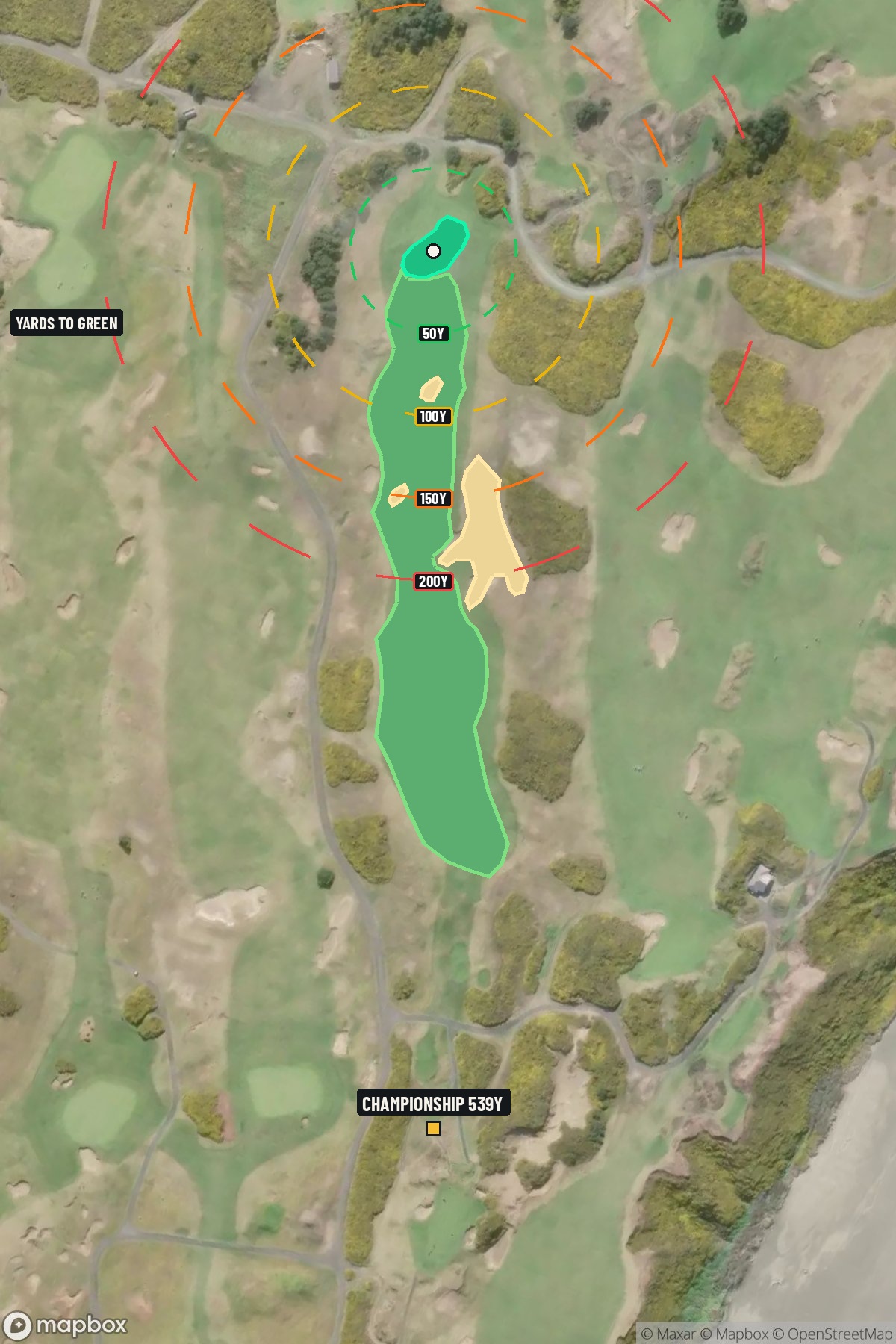 Hole 15 aerial at Bandon Dunes Resort (Pacific Dunes Course)