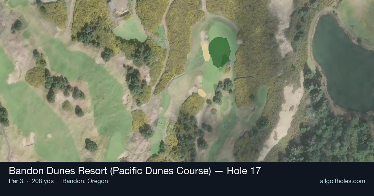 Hole 17 aerial at Bandon Dunes Resort (Pacific Dunes Course)