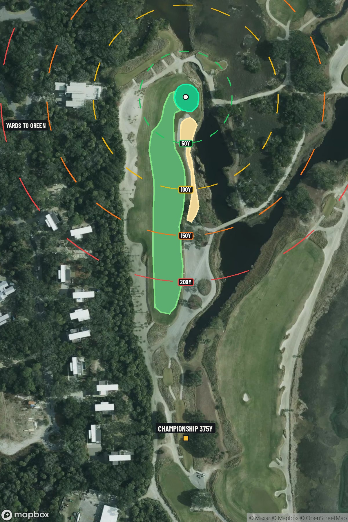 Hole 1 aerial at The Ocean Course at Kiawah Island