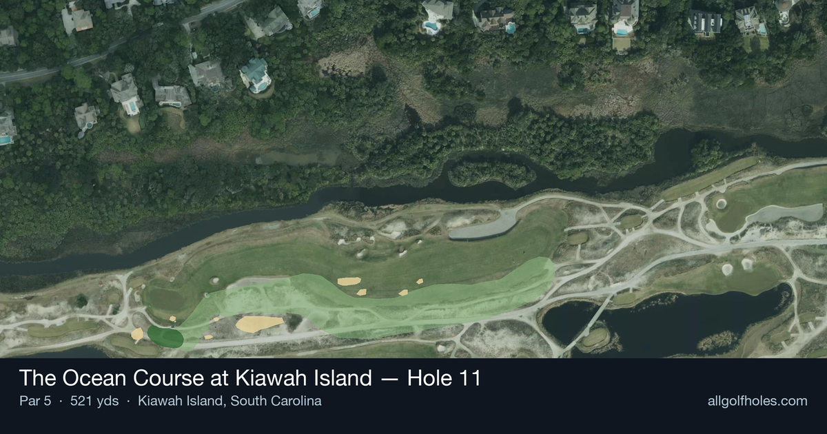 Hole 11 aerial at The Ocean Course at Kiawah Island