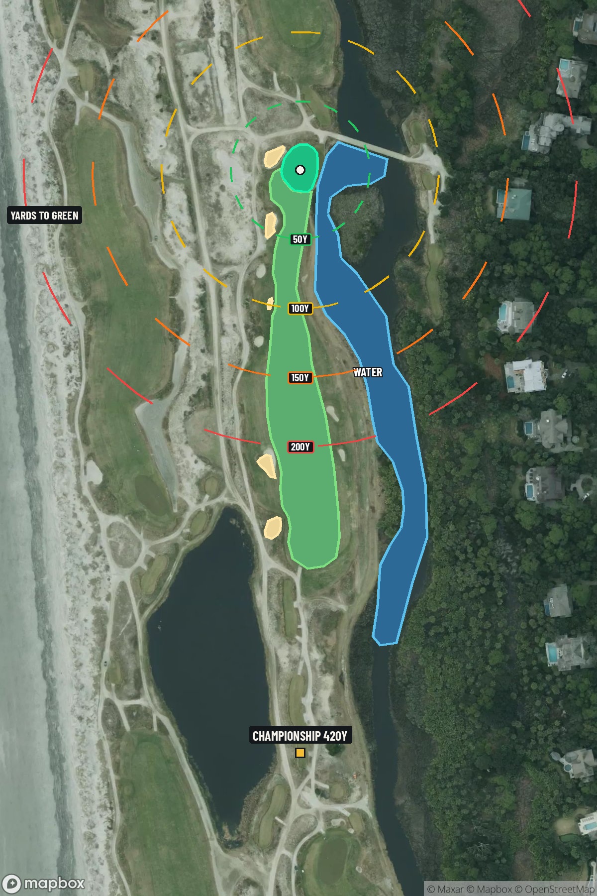 Hole 12 aerial at The Ocean Course at Kiawah Island