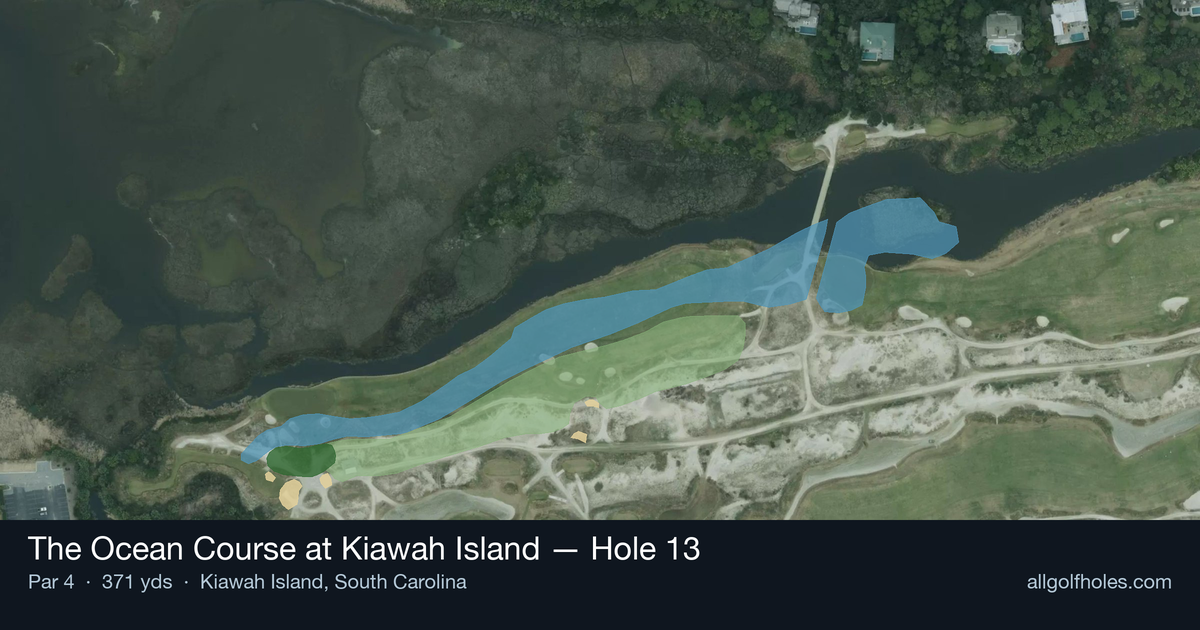 Hole 13 aerial at The Ocean Course at Kiawah Island