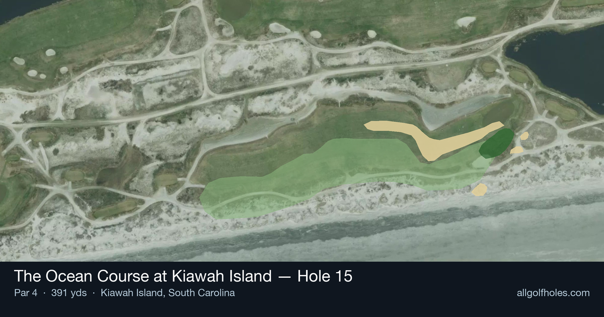 Hole 15 aerial at The Ocean Course at Kiawah Island