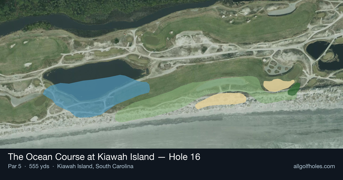 Hole 16 aerial at The Ocean Course at Kiawah Island