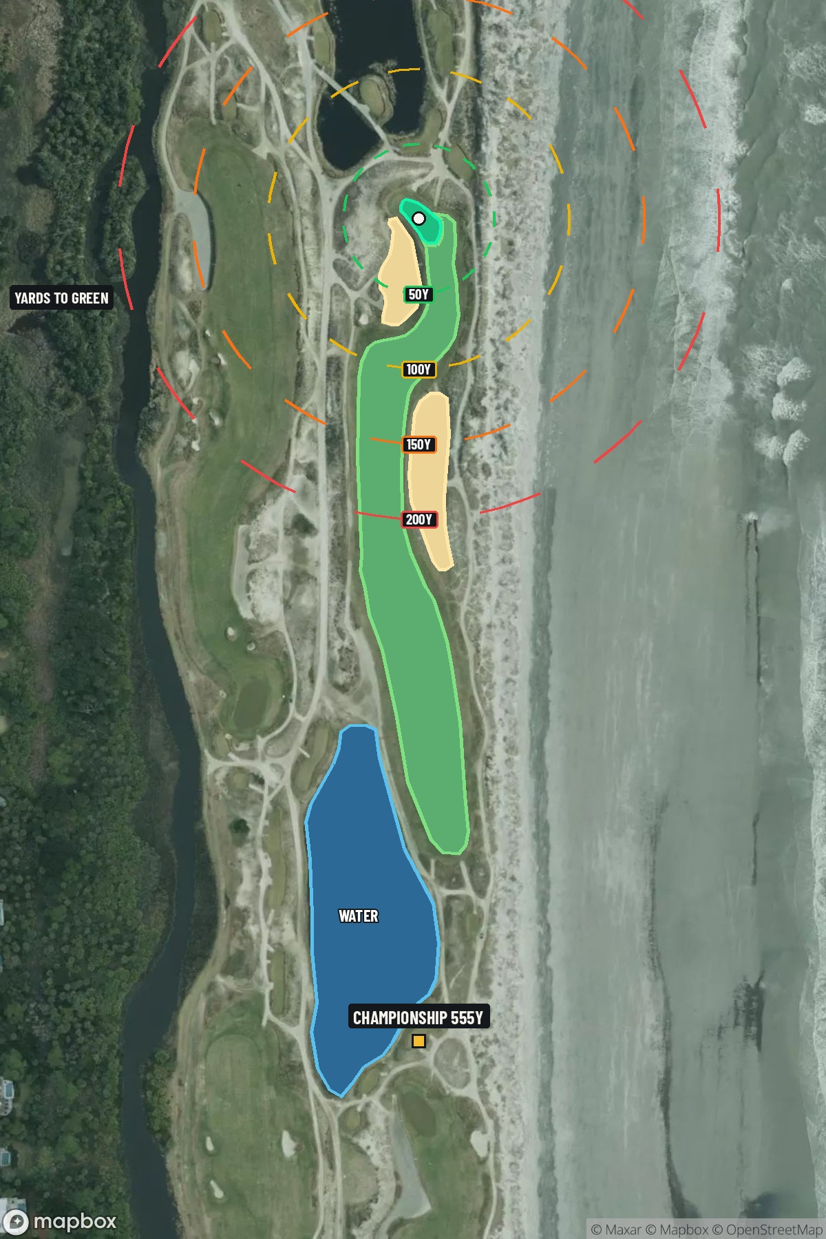 Hole 16 aerial at The Ocean Course at Kiawah Island