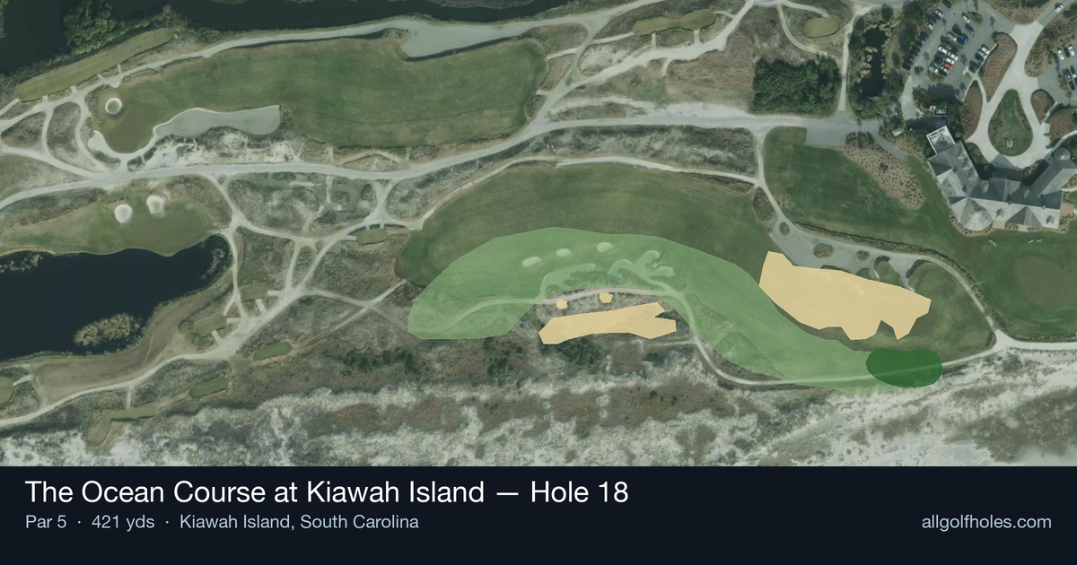 Hole 18 aerial at The Ocean Course at Kiawah Island