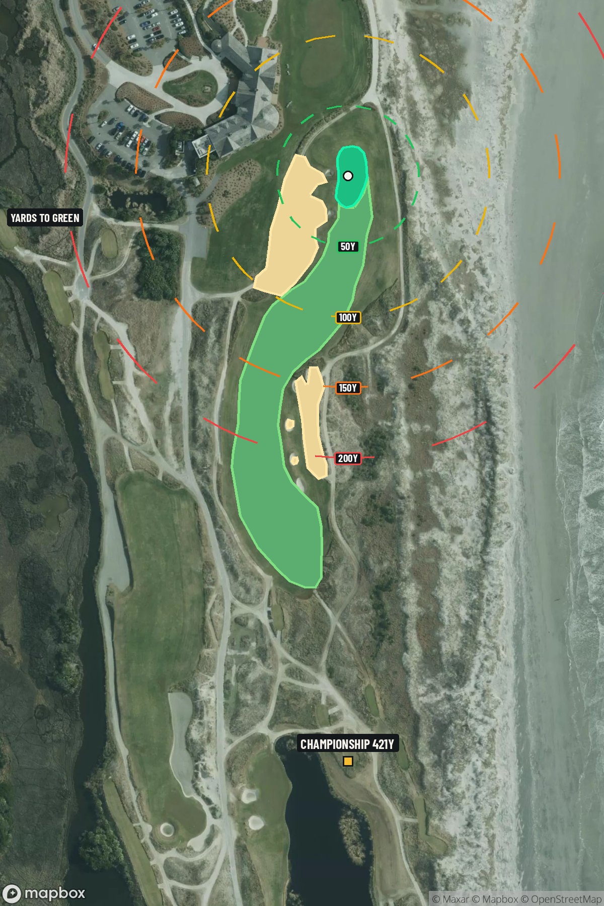 Hole 18 aerial at The Ocean Course at Kiawah Island