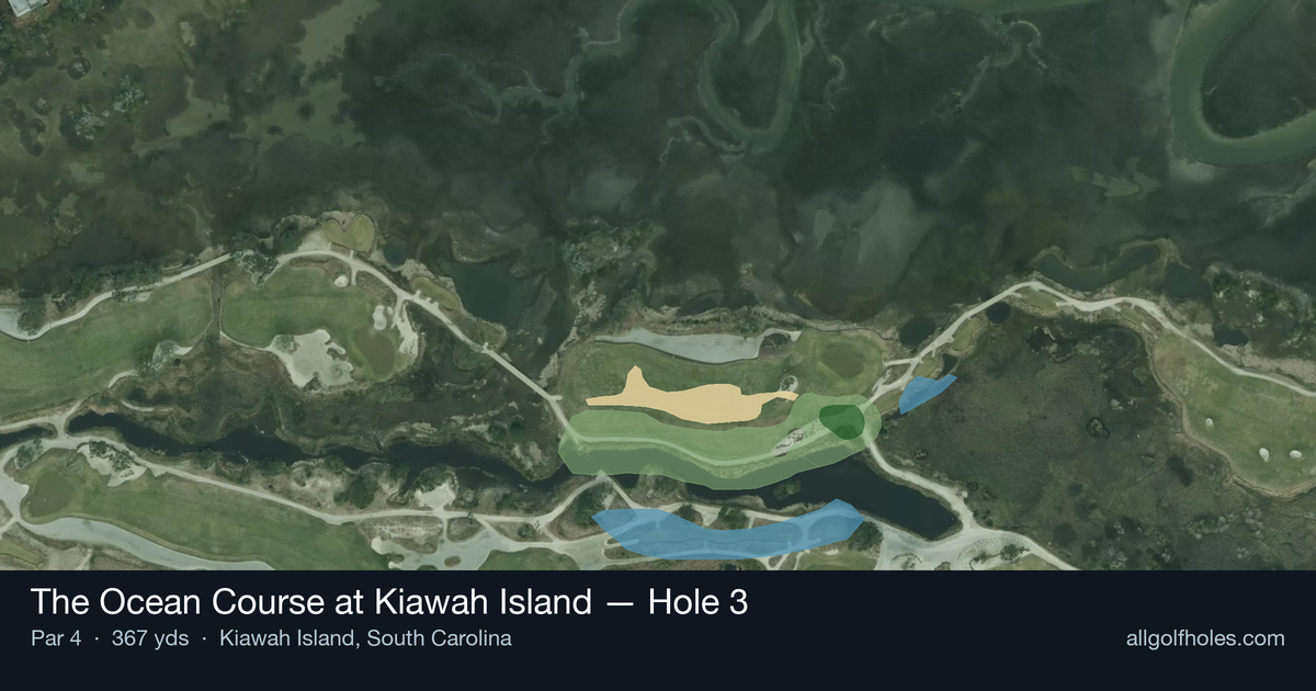 Hole 3 aerial at The Ocean Course at Kiawah Island