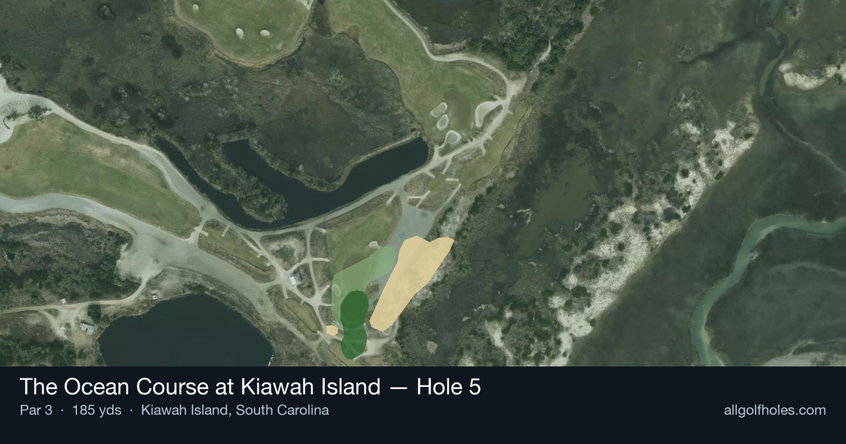 Hole 5 aerial at The Ocean Course at Kiawah Island