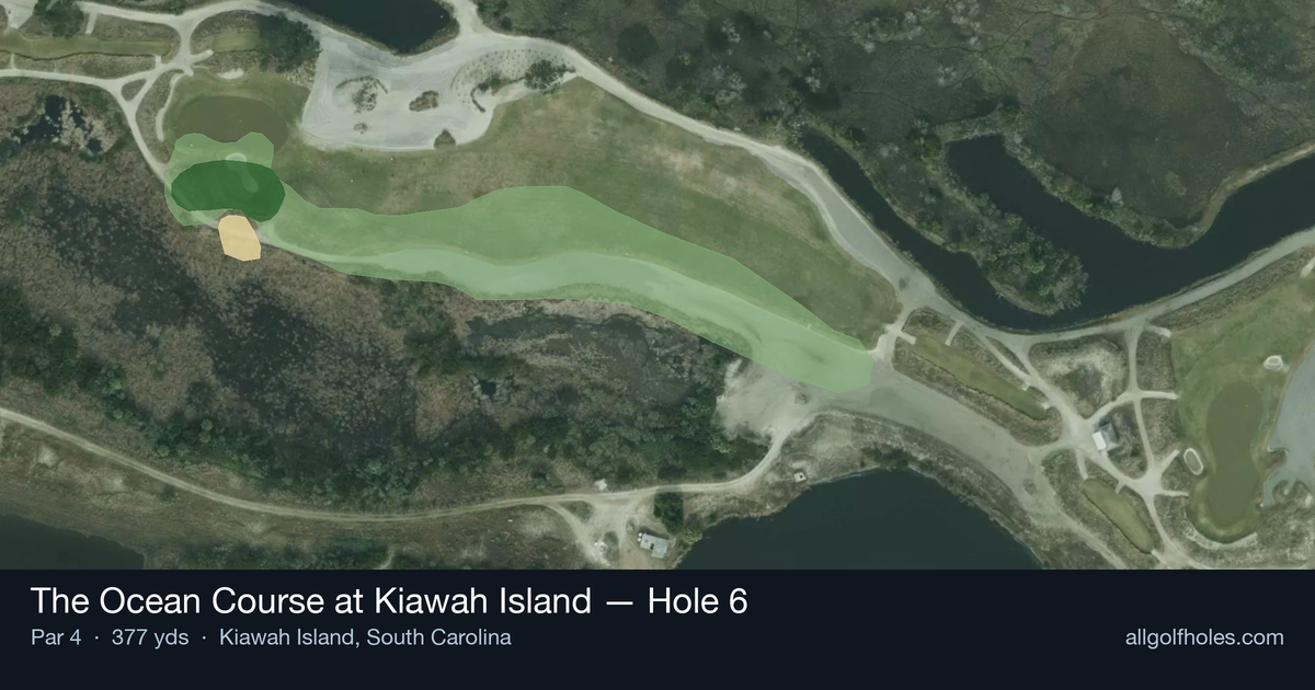 Hole 6 aerial at The Ocean Course at Kiawah Island