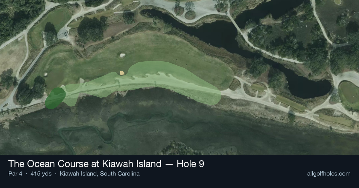 Hole 9 aerial at The Ocean Course at Kiawah Island