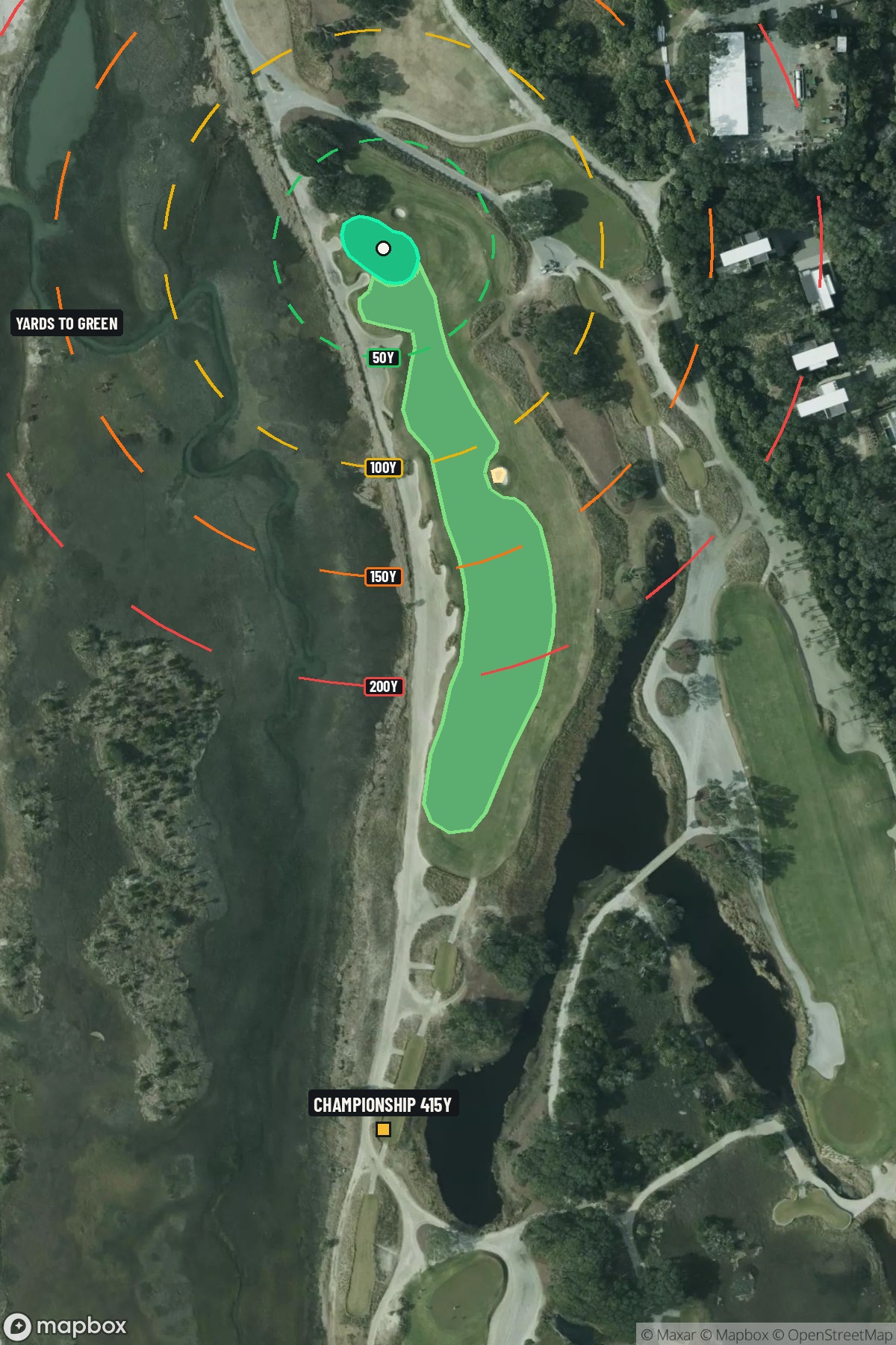 Hole 9 aerial at The Ocean Course at Kiawah Island