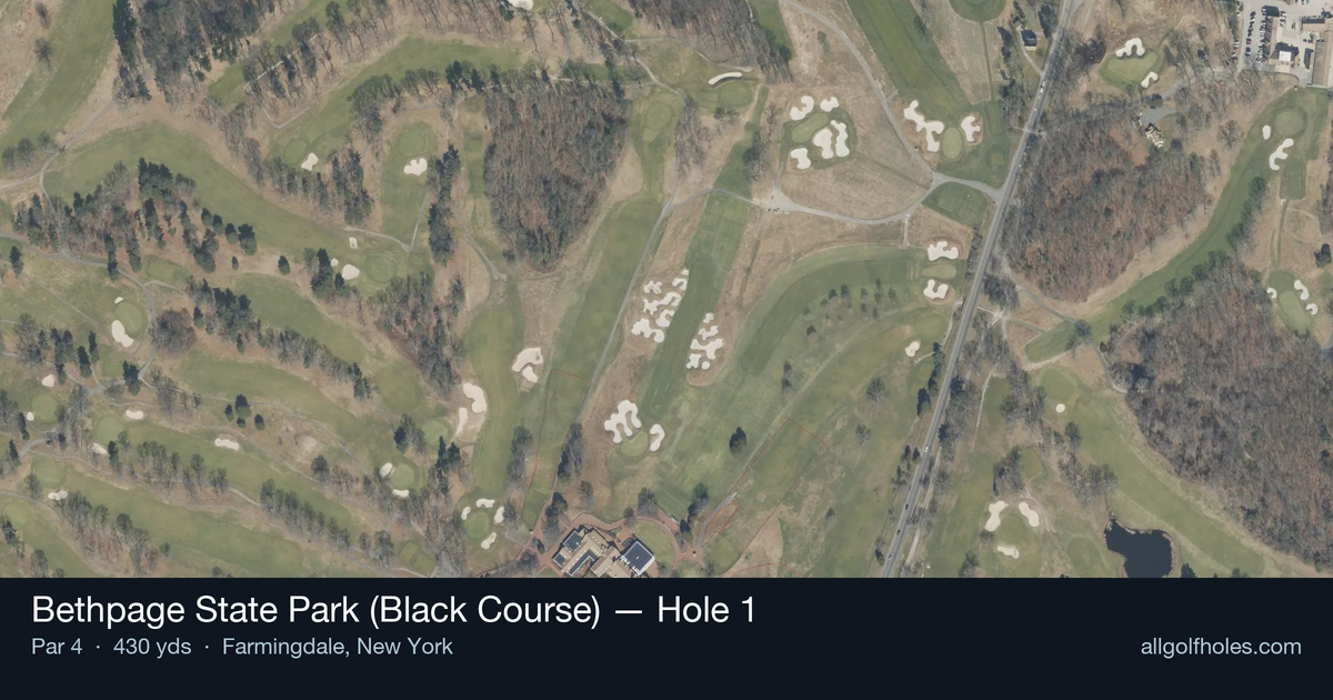 Hole 1 aerial at Bethpage State Park (Black Course)