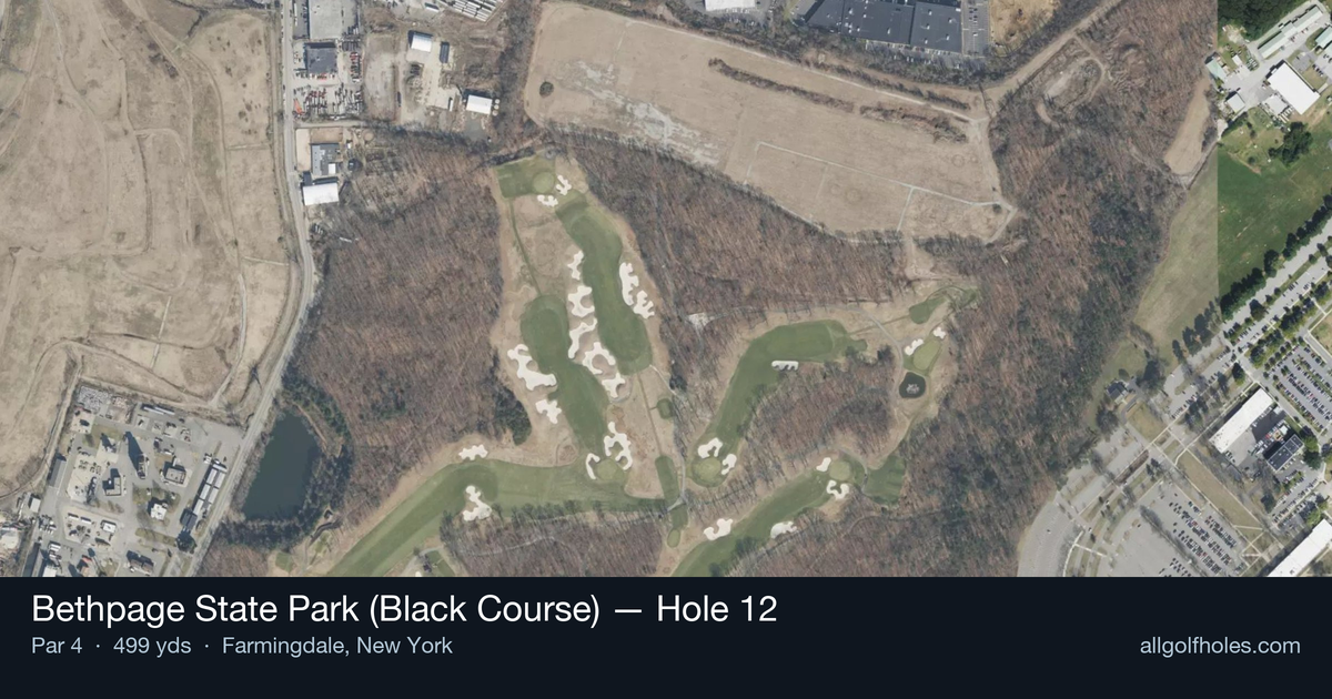 Hole 12 aerial at Bethpage State Park (Black Course)