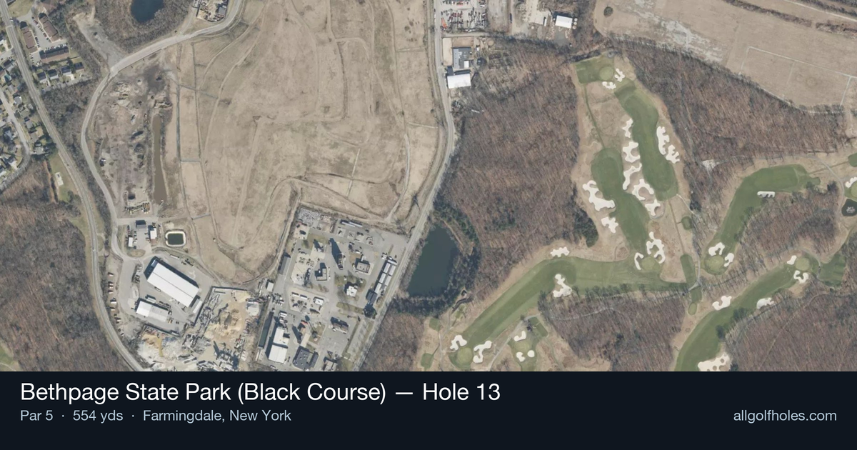 Hole 13 aerial at Bethpage State Park (Black Course)