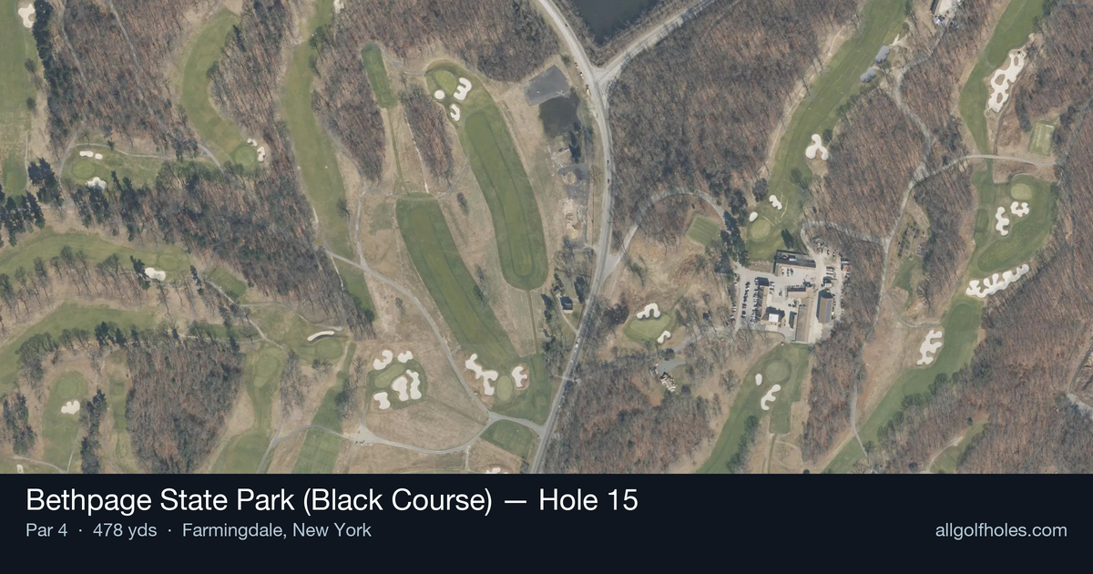 Hole 15 aerial at Bethpage State Park (Black Course)