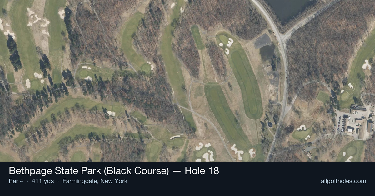 Hole 18 aerial at Bethpage State Park (Black Course)