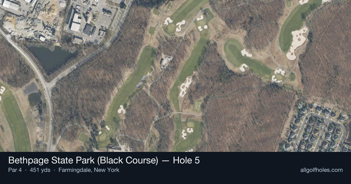 Hole 5 aerial at Bethpage State Park (Black Course)