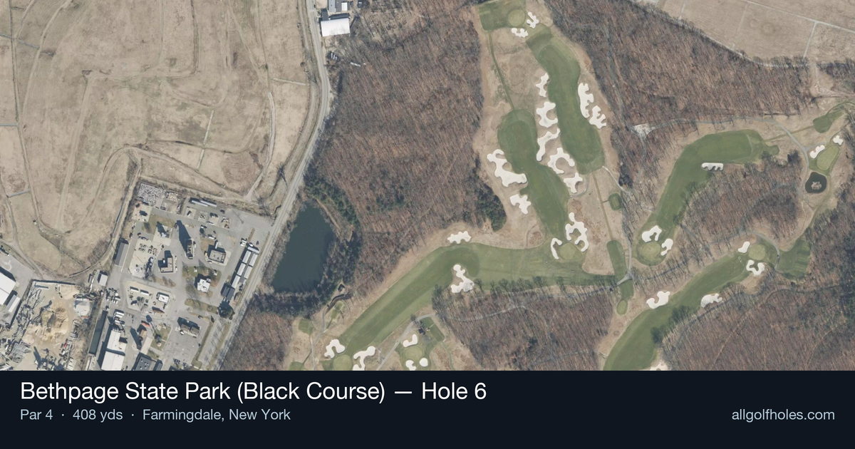 Hole 6 aerial at Bethpage State Park (Black Course)
