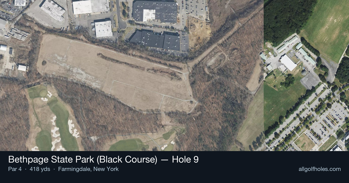 Hole 9 aerial at Bethpage State Park (Black Course)