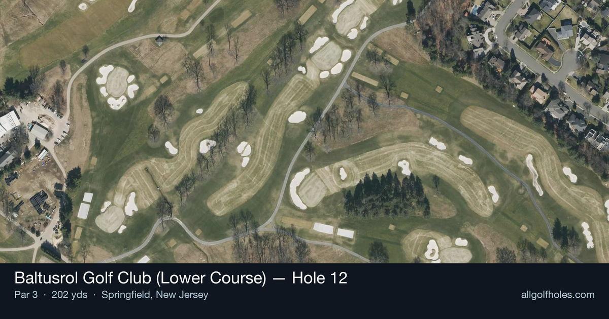 Hole 12 aerial at Baltusrol Golf Club (Lower Course)