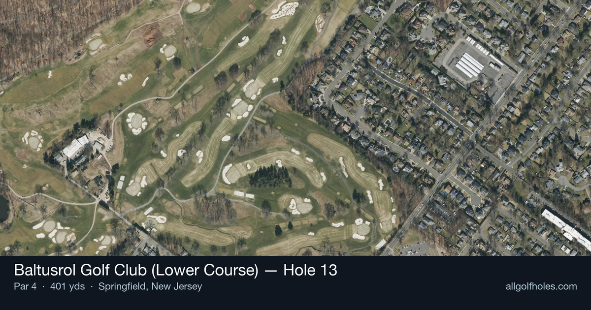 Hole 13 aerial at Baltusrol Golf Club (Lower Course)