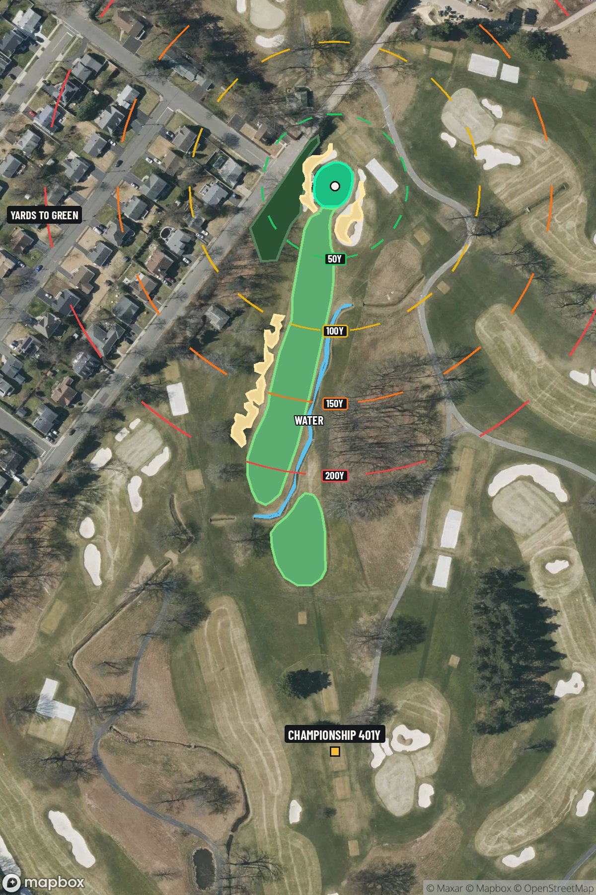 Hole 13 aerial at Baltusrol Golf Club (Lower Course)