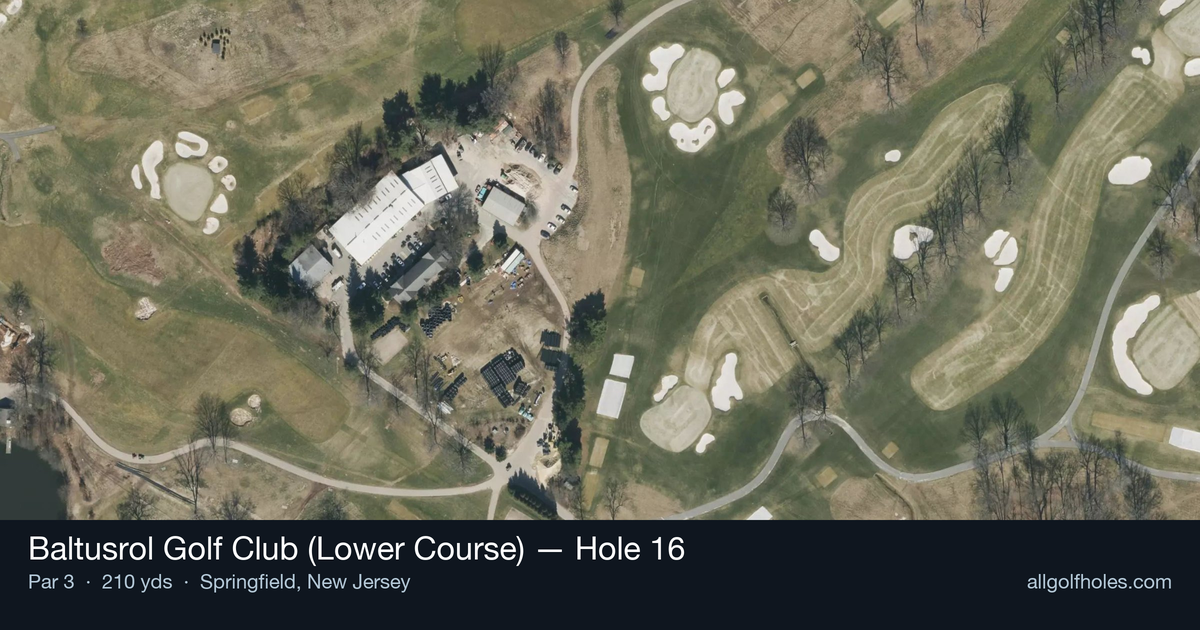 Hole 16 aerial at Baltusrol Golf Club (Lower Course)