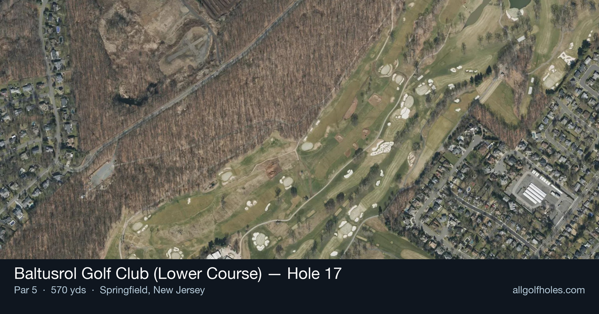 Hole 17 aerial at Baltusrol Golf Club (Lower Course)