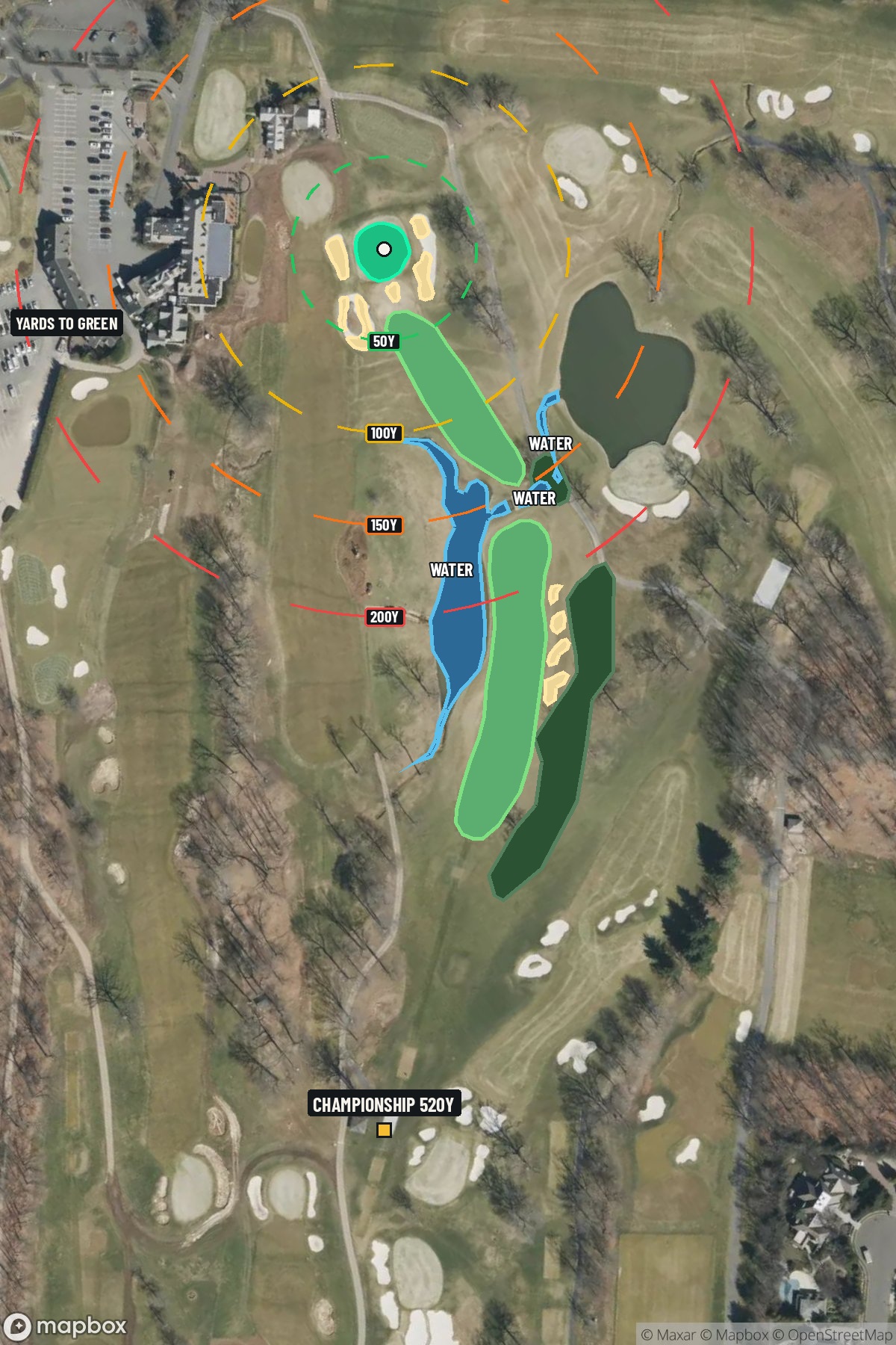 Hole 18 aerial at Baltusrol Golf Club (Lower Course)