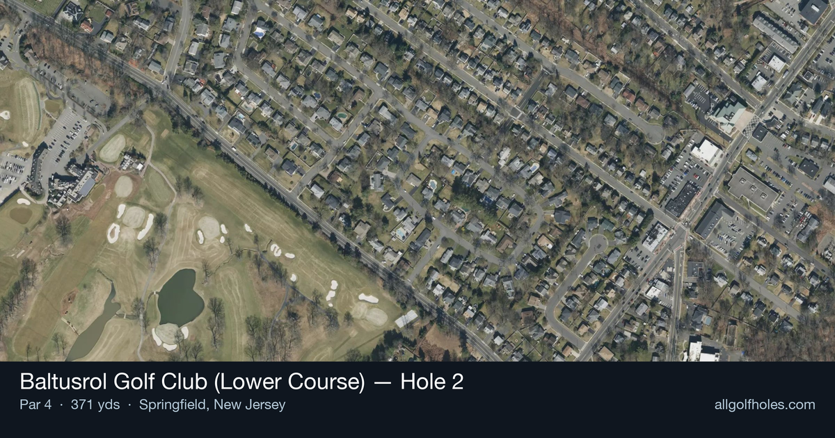 Hole 2 aerial at Baltusrol Golf Club (Lower Course)