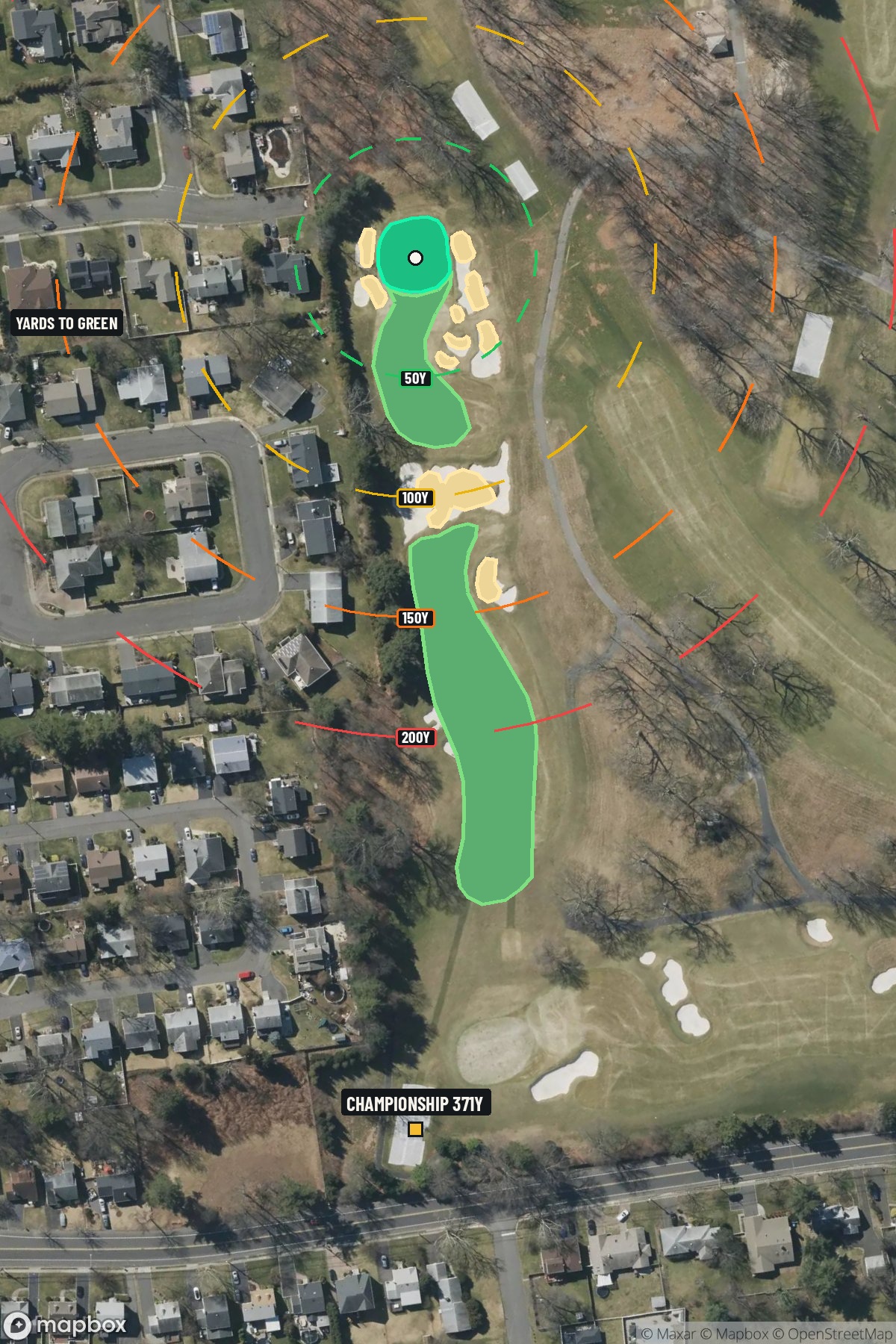 Hole 2 aerial at Baltusrol Golf Club (Lower Course)