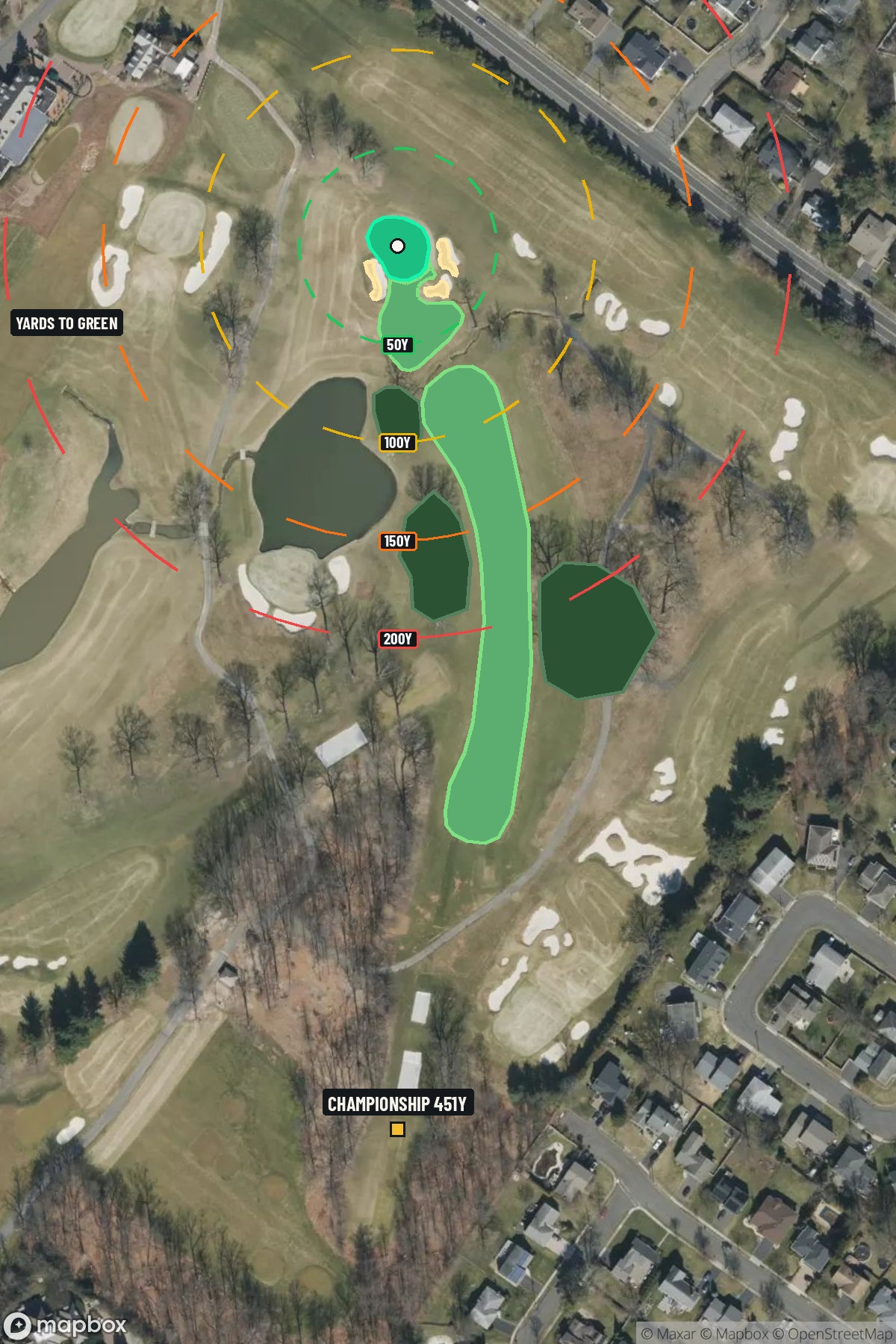 Hole 3 aerial at Baltusrol Golf Club (Lower Course)