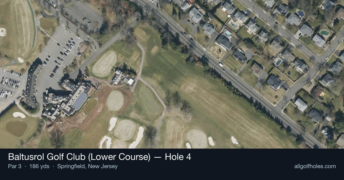 Hole 4 aerial at Baltusrol Golf Club (Lower Course)