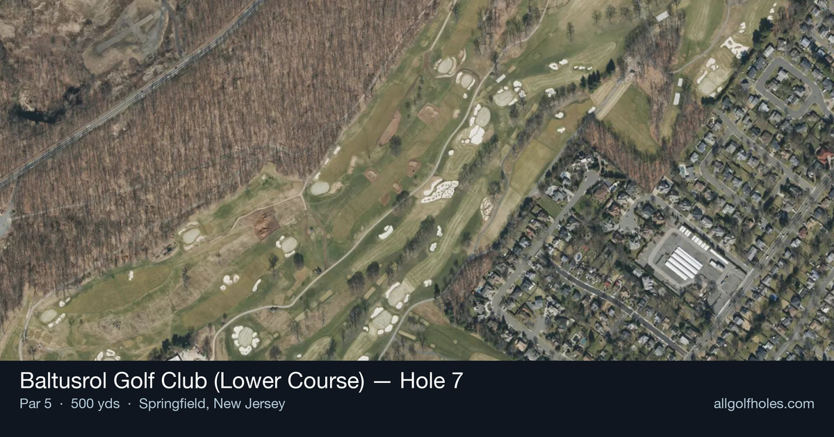 Hole 7 aerial at Baltusrol Golf Club (Lower Course)