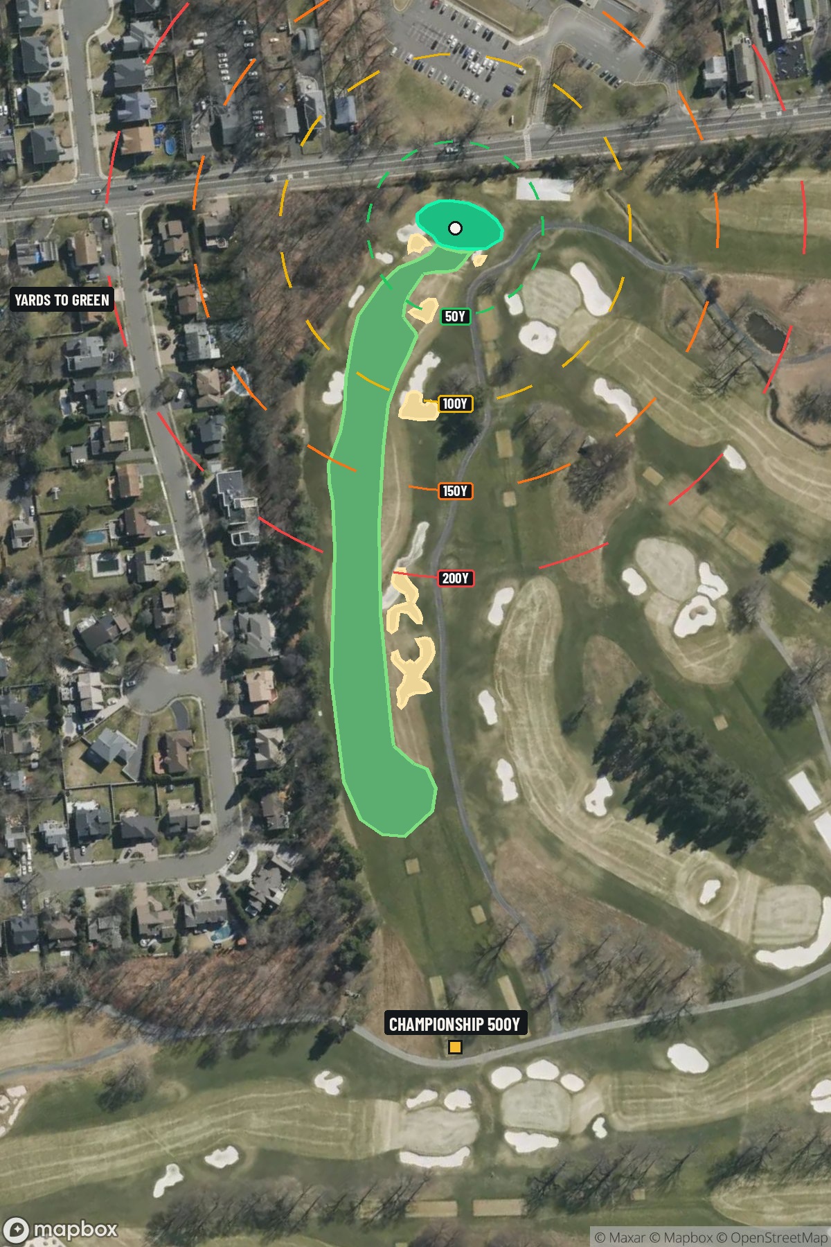 Hole 7 aerial at Baltusrol Golf Club (Lower Course)