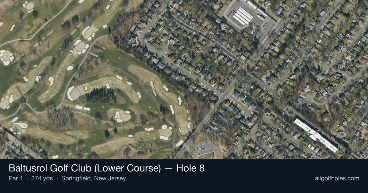 Hole 8 aerial at Baltusrol Golf Club (Lower Course)