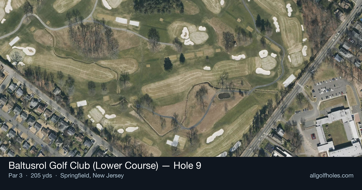Hole 9 aerial at Baltusrol Golf Club (Lower Course)