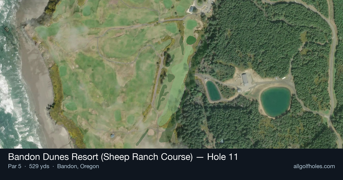 Hole 11 aerial at Bandon Dunes Resort (Sheep Ranch Course)