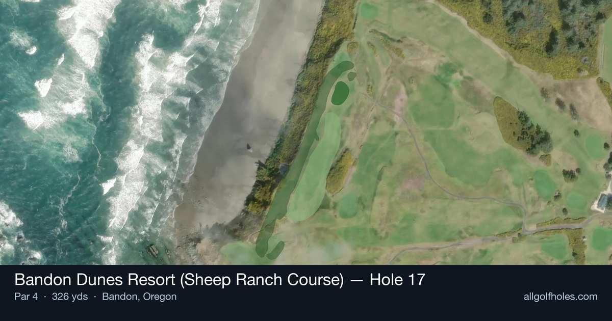 Hole 17 aerial at Bandon Dunes Resort (Sheep Ranch Course)