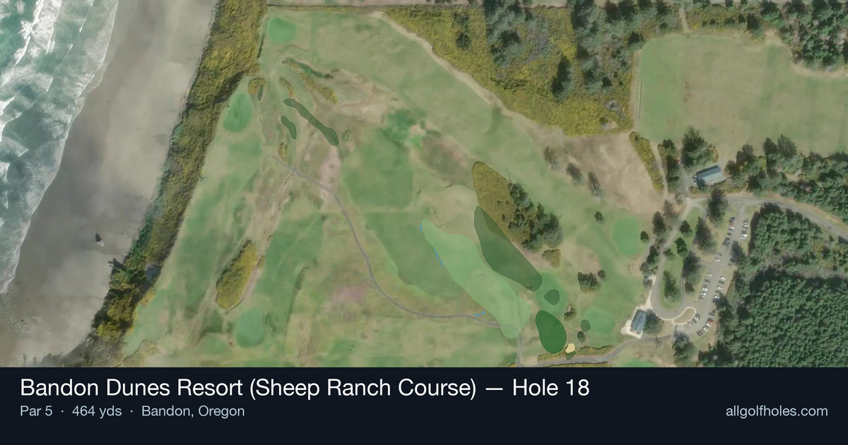 Hole 18 aerial at Bandon Dunes Resort (Sheep Ranch Course)