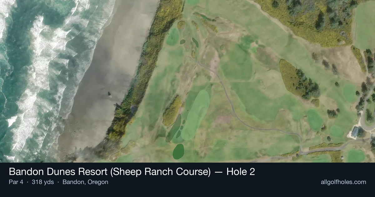 Hole 2 aerial at Bandon Dunes Resort (Sheep Ranch Course)