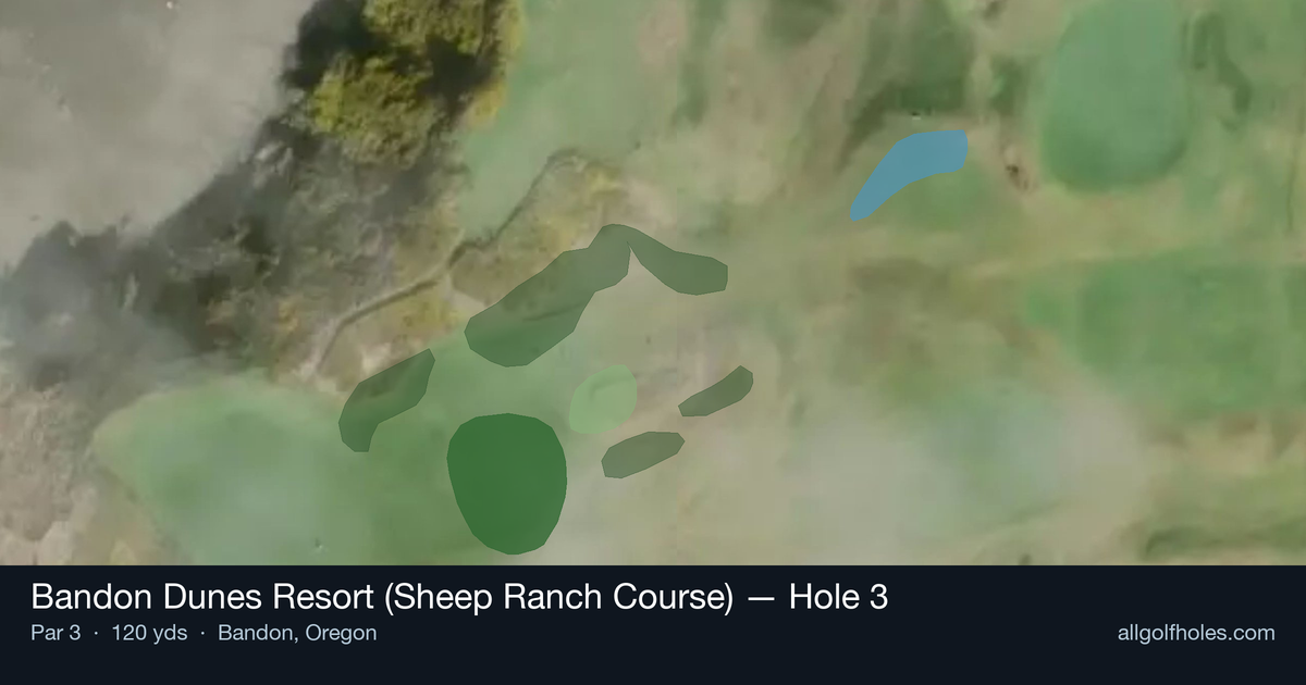 Hole 3 aerial at Bandon Dunes Resort (Sheep Ranch Course)