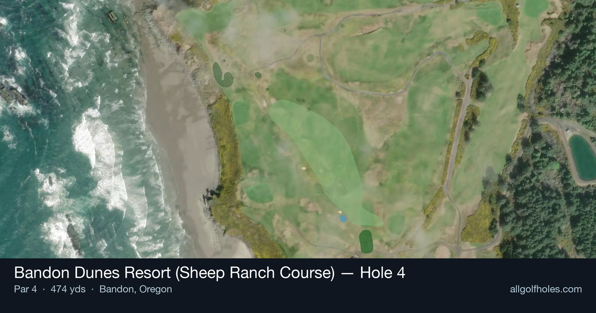 Hole 4 aerial at Bandon Dunes Resort (Sheep Ranch Course)