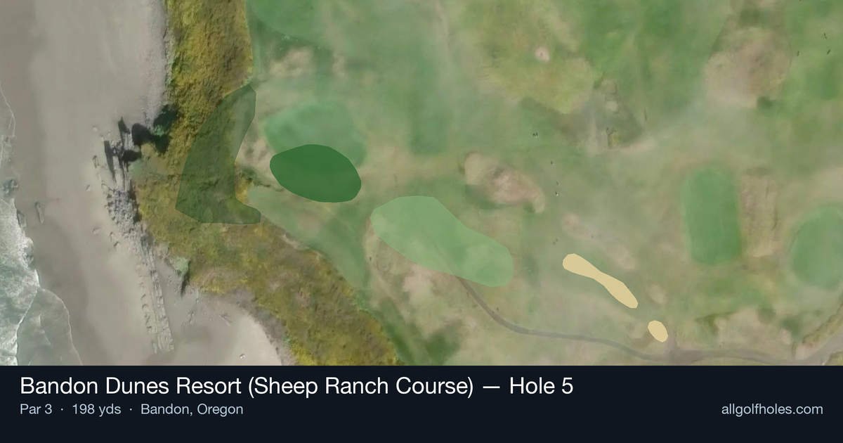 Hole 5 aerial at Bandon Dunes Resort (Sheep Ranch Course)