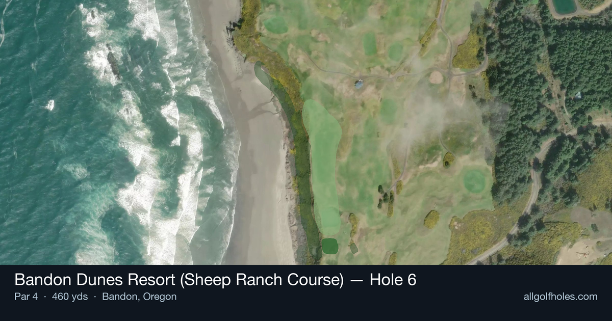 Hole 6 aerial at Bandon Dunes Resort (Sheep Ranch Course)